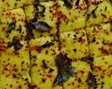 A picture of step 9 of Moong Dal Dhokla.