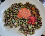 A picture of step 2 of Masaledar Bhindi.
