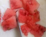 A picture of step 1 of Cilantro Watermelon Water.