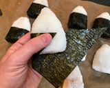 A picture of step 4 of Teriyaki Salmon Onigiri (Japanese Rice Cakes).