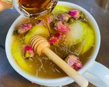 Hình bước làm 5 của món Trà chanh mật ong hoa hồng giã tay đầy tình yêu