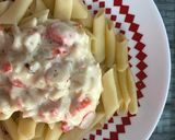 Tejszínes surimi (hamis rák) penne recept fázis 3 fotója