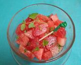 A picture of step 3 of Watermelon 🍉 & Mint Salad With Lemony Honey Dressing.