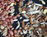 A picture of step 1 of Mixed nuts chikki.