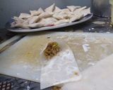 A picture of step 6 of Qeema(mini) Samosa K&Ns style.