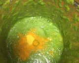A picture of step 2 of Spinach Cheela wraps.