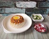 Foto langkah ke 6 dari resep Nasi Tim Ayam Jamur.