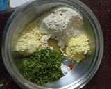 A picture of step 1 of Gujarati meethi Thepla with Achaare Chutney.