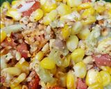 A picture of step 3 of Tangy Corn peanut chat.