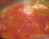 A picture of step 4 of Shrimps saganaki.