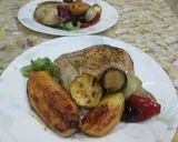 Foto del paso 8 de la receta: Pollo al perejil con patatas y verduras horneadas