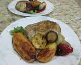 Foto del paso 8 de la receta: Pollo al perejil con patatas y verduras horneadas