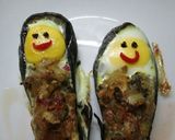 Foto del paso 9 de la receta: Berenjena rellena de huevo (monjitas simpáticas)