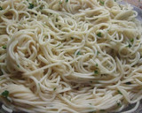 Foto del paso 4 de la receta: Espaguetis al perejil con dados de cerdo en salsa de tomate