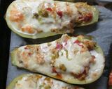 Foto del paso 7 de la receta: Calabacines rellenos con pollo asado del día anterior
