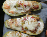 Foto del paso 7 de la receta: Calabacines rellenos con pollo asado del día anterior
