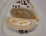 Foto del paso 15 de la receta: Tronco de árbol con nata y melocotones