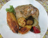 Foto del paso 9 de la receta: Pollo al perejil con patatas y verduras horneadas