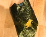 A picture of step 5 of Onigirazu (Sandwich style Japanese Rice ball).