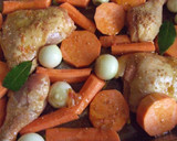 Foto del paso 3 de la receta: Pollo horneado con semilla de mostaza y naranjas sanguinas