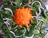 Foto del paso 3 de la receta: Ensalada de espinacas y zanahorias con aliño de avellanas