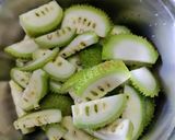 A picture of step 1 of Spiny Gourd/Kantola Fry.
