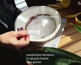 Gambar langkah 2 resipi MOIST CHOCOLATE CAKE (tak guna mixer).