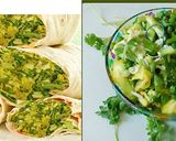 A picture of step 5 of Stir fried Cabbage, green peas, bok choy stuffed Pita bread.
