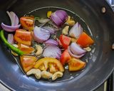 A picture of step 2 of Kadai Paneer.