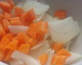 A picture of step 1 of Basic Pressure Cooker Curry Rice.