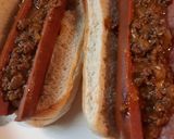 A picture of step 8 of Meaty Onionie Sauce, On Hotdogs.