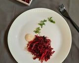 A picture of step 9 of Wilted red velvet salad served with coconut cream.