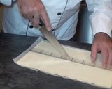 A picture of step 1 of Puff Pastry Tart with Strawberries and Pastry Cream.