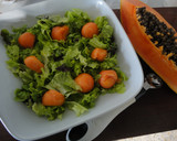 Foto del paso 3 de la receta: Ensalada de papaya, melón y jamón crujiente