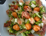 Foto del paso 5 de la receta: Ensalada de papaya, melón y jamón crujiente