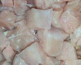 A picture of step 1 of Afghani Malai Boti Karahi.