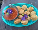 Foto langkah ke 4 dari resep Bakwan keladi (talas) saus tauco pedas manis.