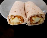 A picture of step 4 of My Apple&Sauce wrap an also Egg&Sweetcorn Sandwich childs picnic.