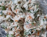 A picture of step 1 of Dahi kababs.