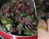 A picture of step 3 of Lal Mathachi Bhaji or Lal Saag Bhaji.