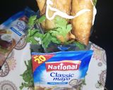A picture of step 6 of Chicken Spring roll.