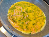 Omelette jamón queso cilantro 🥚🧀💚