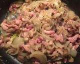Une image de l'étape 7 de Pâtes Carbonara - Bacon et Champignons.