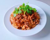Hình bước làm 4 của món NUI xào bò sốt cà chua