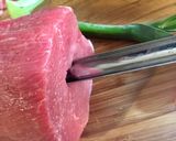 Foto del paso 1 de la receta: Peceto mechado con salsa