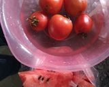 Hình bước làm 1 của món Sinh tố dưa hấu cà chua🍉🍅