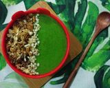 Hình bước làm 3 của món Green smoothie với spinach, chuối và dứa