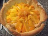 Canasta de crema pastelera y fruta