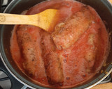 Foto del paso 4 de la receta: Rollo de carne relleno de verduras y jamón, en salsa de jitomate