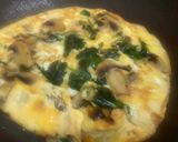 A picture of step 3 of Mushroom, spinach, egg omelette sandwich.